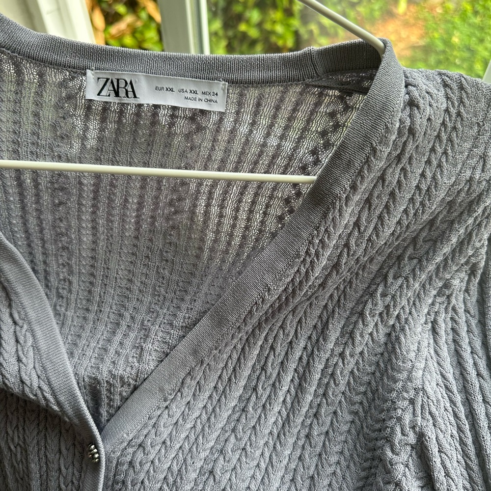 Zara Jewel Button Cable-knit Cardigan